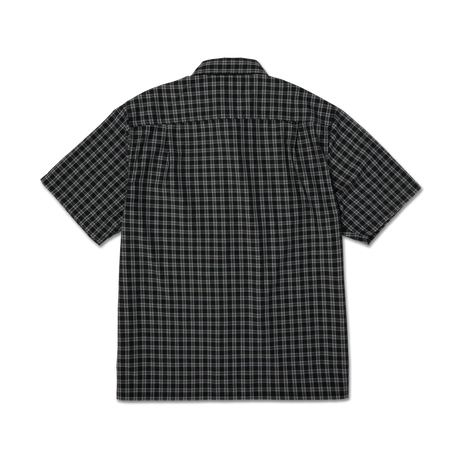 HUF Stretch Micro Plaid Short Sleeve Button-Up Shirt Black Men's Short Sleeve Button Up Shirts Huf 