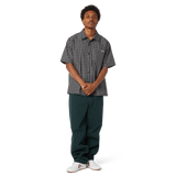 HUF Stretch Micro Plaid Short Sleeve Button-Up Shirt Black Men's Short Sleeve Button Up Shirts Huf 