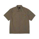HUF Stretch Micro Plaid Short Sleeve Button-Up Shirt Clay Men's Short Sleeve Button Up Shirts Huf 