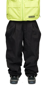 SOUVENIR Pleated Chino Snow Pants Black 2027 Men's Snow Pants Souvenir 