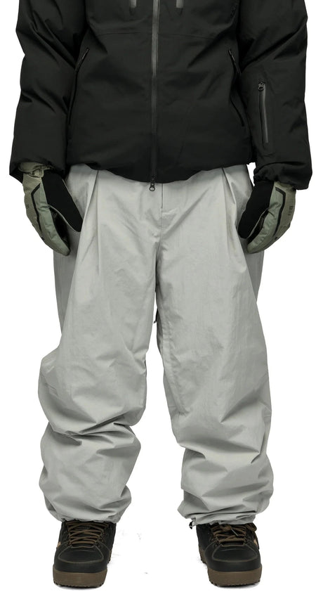 SOUVENIR Pleated Chino Snow Pants Medium Grey 2027 Men's Snow Pants Souvenir 