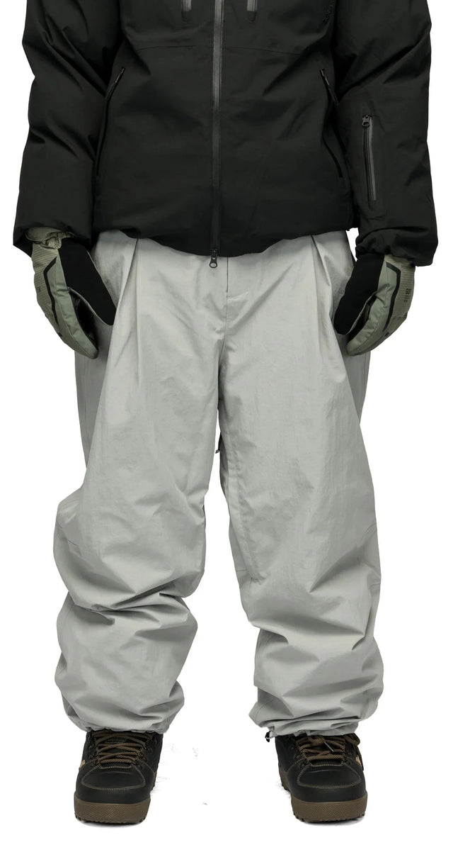 SOUVENIR Pleated Chino Snow Pants Medium Grey 2027 Men's Snow Pants Souvenir 