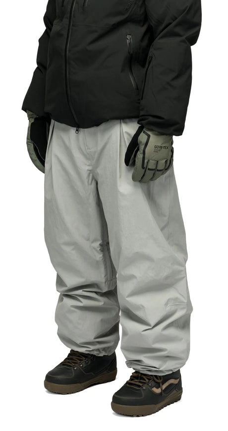 SOUVENIR Pleated Chino Snow Pants Medium Grey 2027 Men's Snow Pants Souvenir 