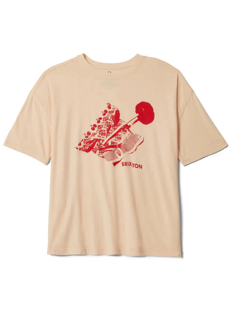 BRIXTON Women's Sweet Treat Oversized Boyfriend T-Shirt Whitecap Women's Short Sleeve T-Shirts Brixton 