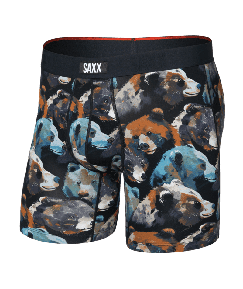 SAXX Vibe Xtra Soft Comfort Boxer Brief Underwear Beartastic-Black Men's Underwear Saxx 