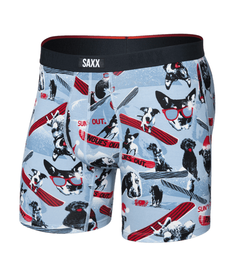SAXX Vibe Xtra Soft Comfort Boxer Brief Underwear Winter Dogs Of Saxx-Blue Men's Underwear Saxx 