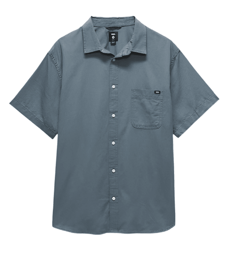 VANS Lawson Solid Woven Button-Up Shirt Stormy Weather Men's Short Sleeve Button Up Shirts Vans 