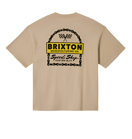 BRIXTON Drayton Heavy Weight Relaxed T-Shirt Cream Classic Wash Men's Short Sleeve T-Shirts Brixton 