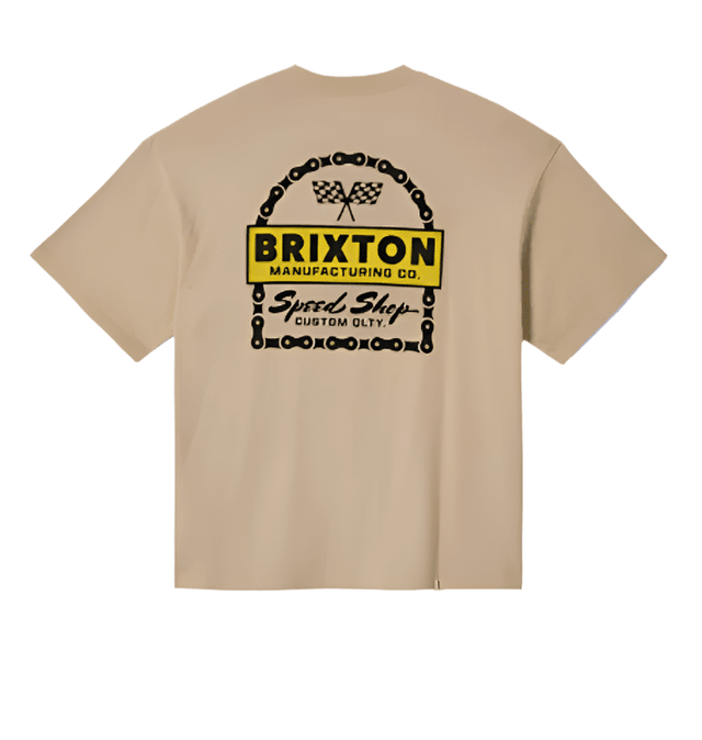 BRIXTON Drayton Heavy Weight Relaxed T-Shirt Cream Classic Wash Men's Short Sleeve T-Shirts Brixton 