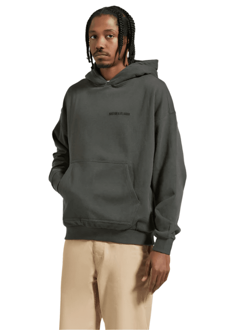 BRIXTON Embroidered Heavy Weight Hoodie Washed Black Men's Pullover Hoodies Brixton 