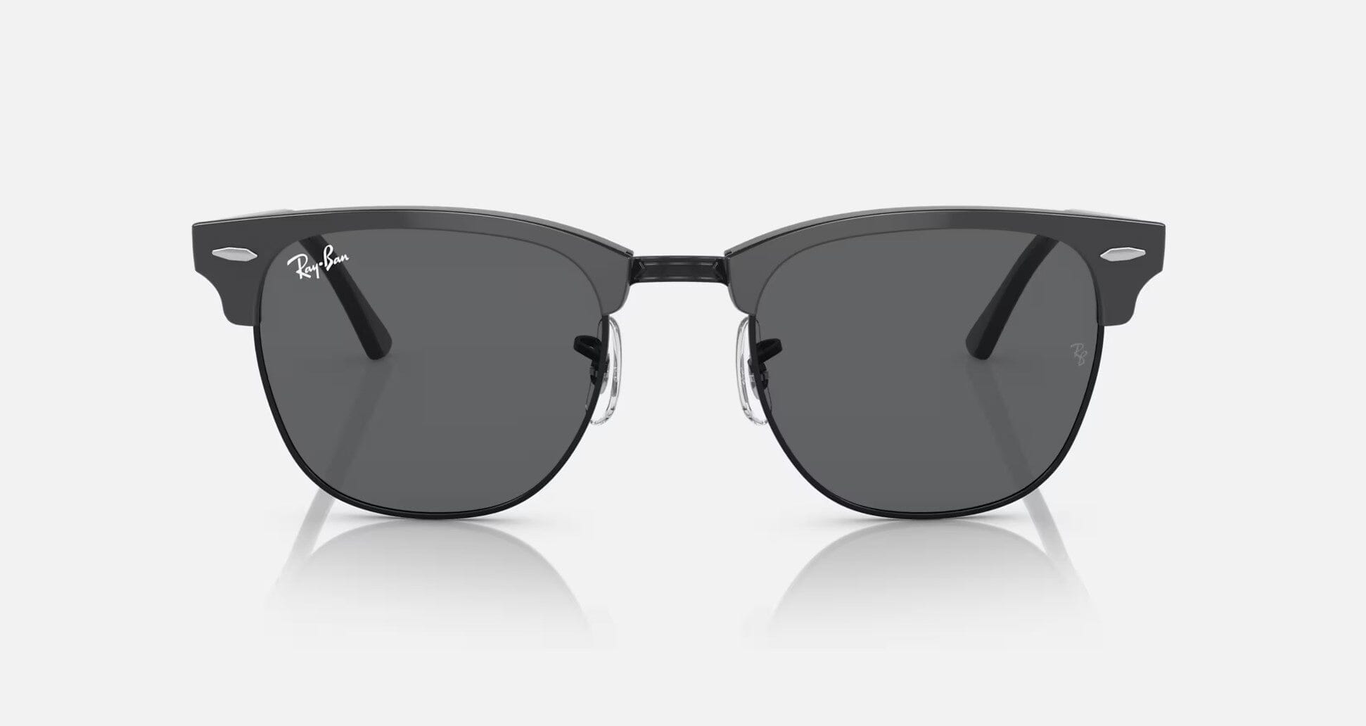 RAY-BAN Clubmaster Grey On Black - Dark Grey Sunglasses Sunglasses Ray-Ban 