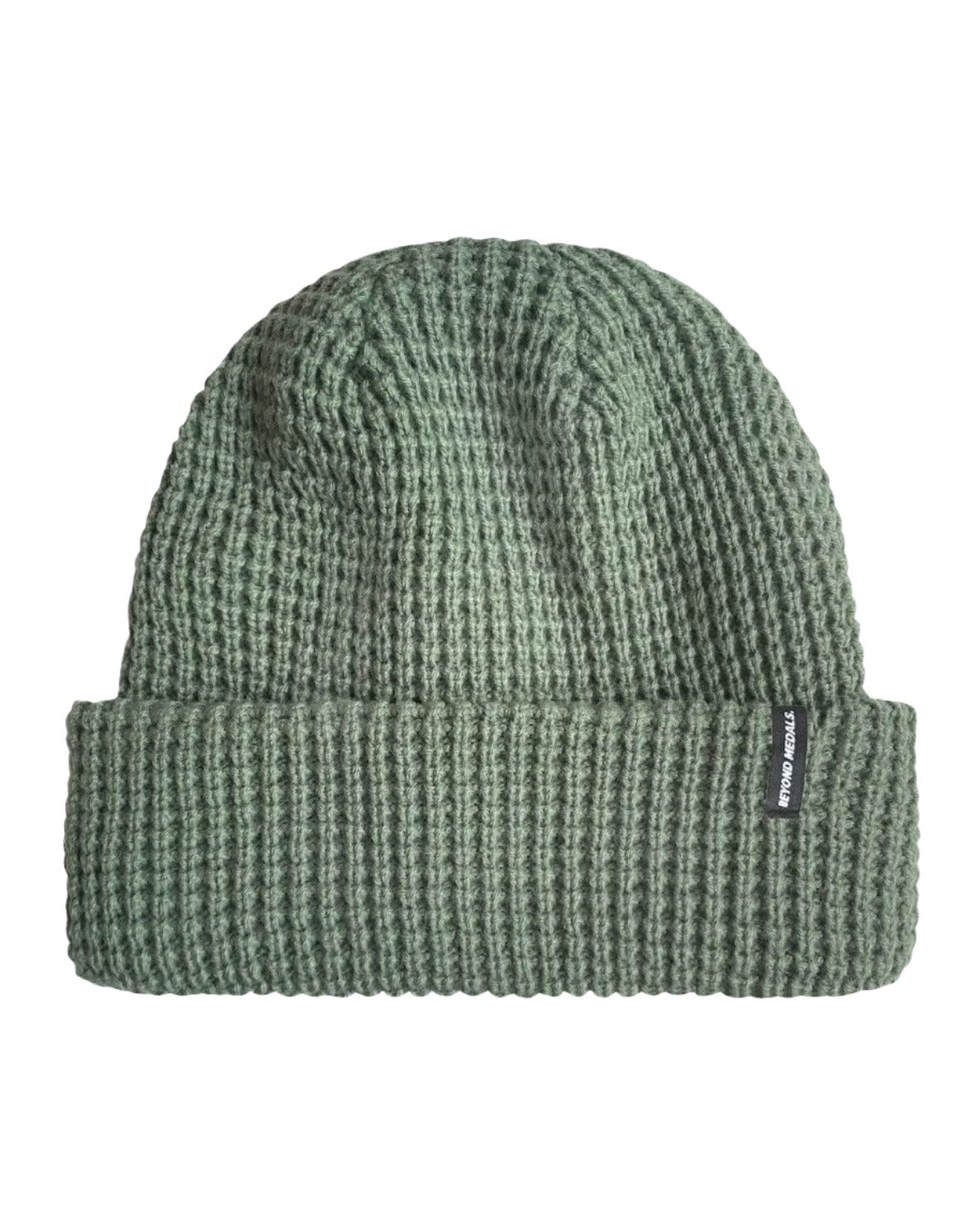 BEYOND MEDALS Waffle Beanie Green Men's Beanies Beyond Medals 