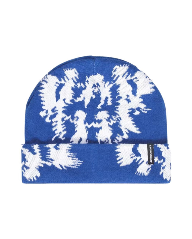 BEYOND MEDALS Culture Print Beanie Blue Men's Beanies Beyond Medals 