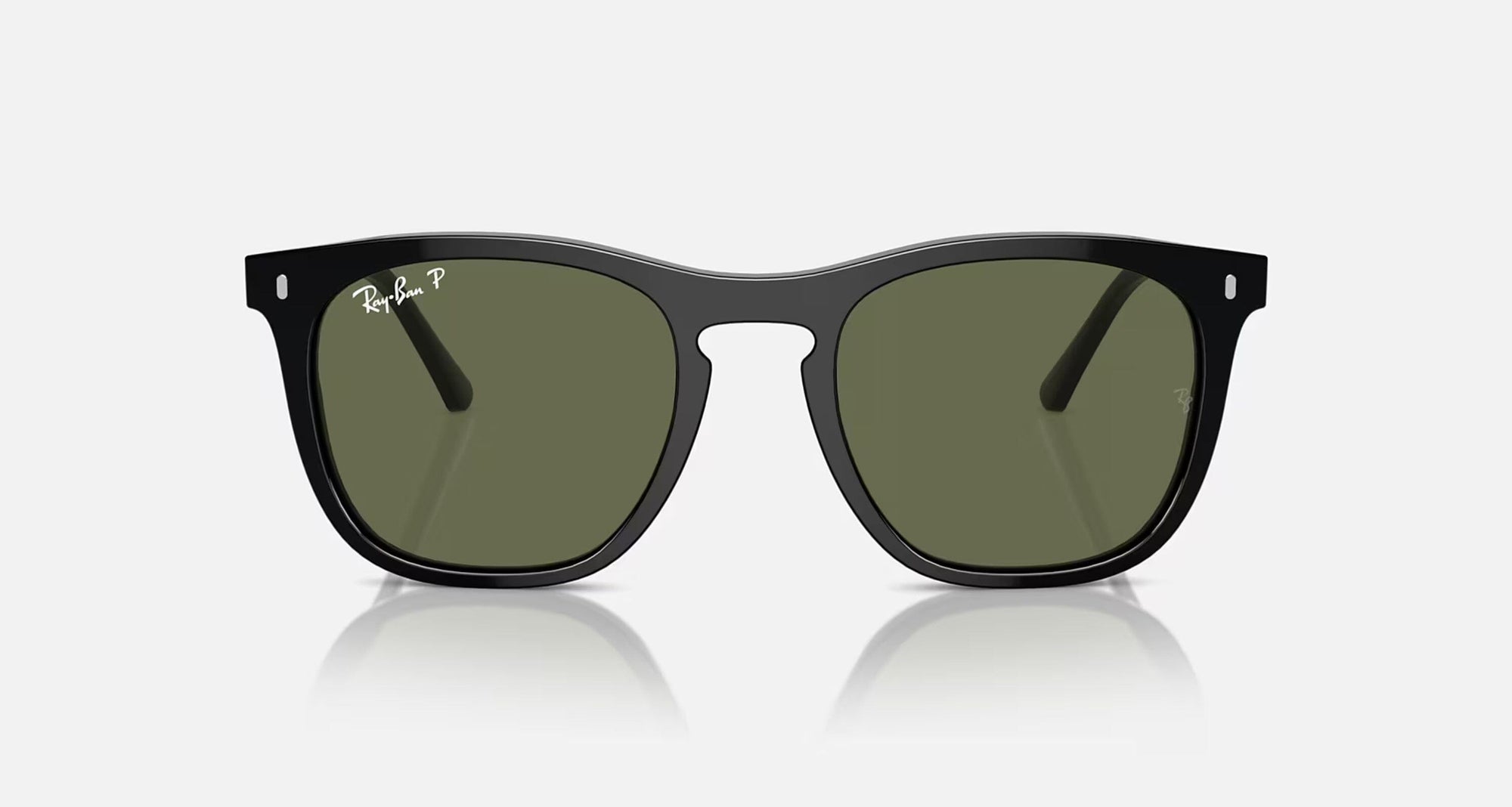RAY-BAN RB2210 Polished Black - Green Polarized Sunglasses Sunglasses Ray-Ban 
