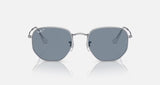 RAY-BAN Hexagonal Flat Polished Silver - Blue Polarized Sunglasses Sunglasses Ray-Ban 