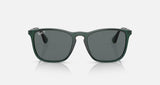 RAY-BAN Chris Polished Transparent Green - Dark Grey Sunglasses Sunglasses Ray-Ban 