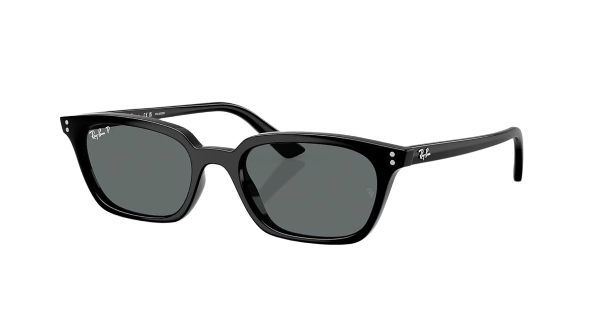 RAY-BAN Zaya Polished Black - Dark Grey Polarized Sunglasses Sunglasses Ray-Ban 
