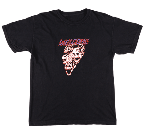 WELCOME Flames T-Shirt Black Men's Short Sleeve T-Shirts Welcome 