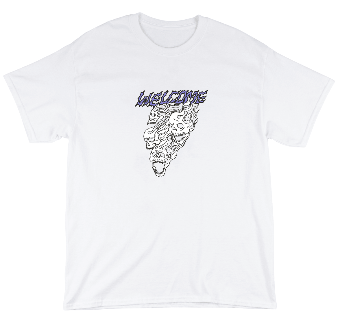 WELCOME Flames T-Shirt White Men's Short Sleeve T-Shirts Welcome 