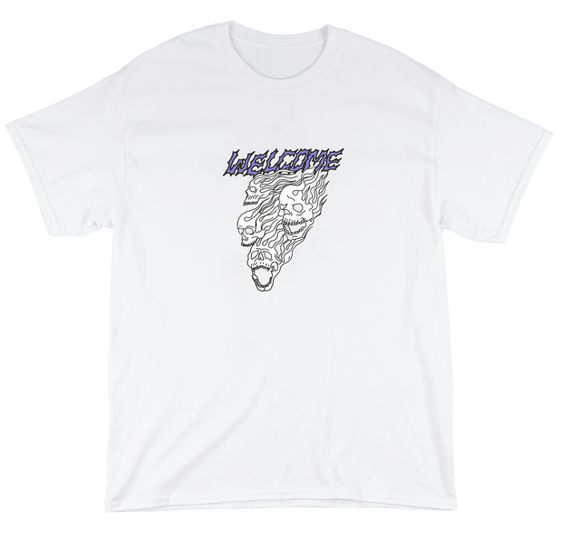 WELCOME Flames T-Shirt White Men's Short Sleeve T-Shirts Welcome 
