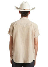 BRIXTON Ford Short Sleeve Western Shirt Khaki Men's Short Sleeve Button Up Shirts Brixton 