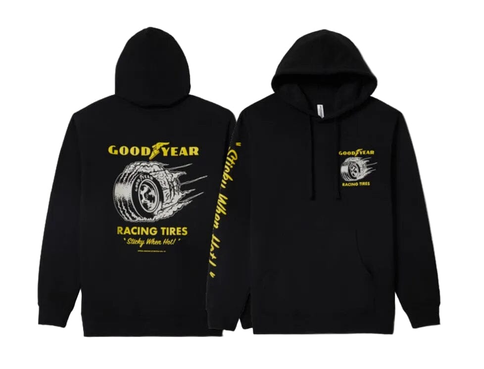 BRIXTON Goodyear Cheater Slick Pullover Hoodie Black Men's Pullover Hoodies Brixton 