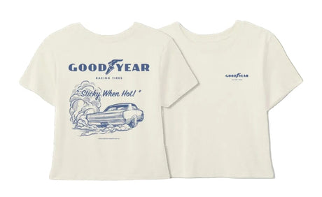 BRIXTON Women's Goodyear Burnout Boxy Crew T-Shirt Off White Women's Short Sleeve T-Shirts Brixton 