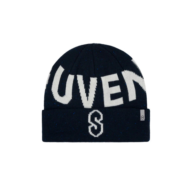 SOUVENIR Speckled Yarn Jacquard Cuff Beanie Navy Men's Beanies Souvenir 