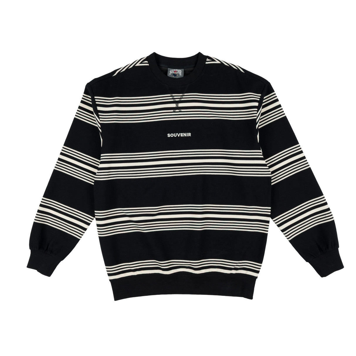SOUVENIR Striped Crew Black Men's Crewnecks Souvenir 