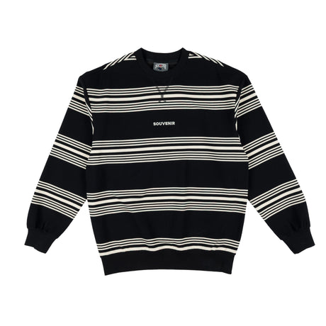 SOUVENIR Striped Crew Black Men's Crewnecks Souvenir 