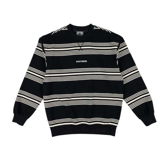 SOUVENIR Striped Crew Black Men's Crewnecks Souvenir 