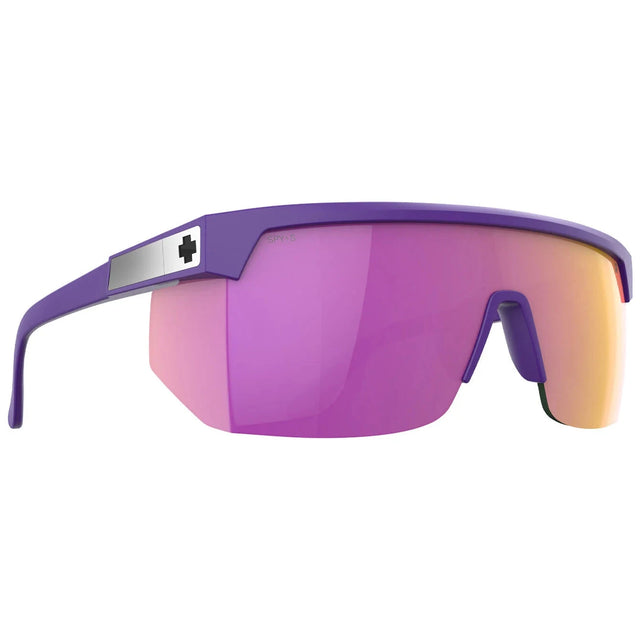 SPY Super Flynn Matte Purple - Happy Grey Green Pink Mirror Sunglasses Sunglasses Spy 
