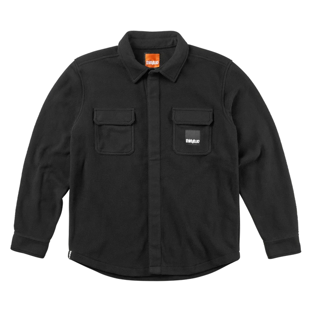 THIRTYTWO Rest Stop X Fava Fleece Button Up Black Men's Long Sleeve Button Up Shirts Thirtytwo 