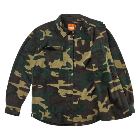 THIRTYTWO Rest Stop X Kerkela Fleece Button Up Forrest Men's Long Sleeve Button Up Shirts Thirtytwo 