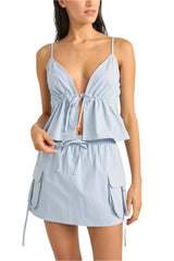 RHYTHM Women's Dolly Ruffle Top Dusty Blue Women's Tank Tops and Halter Tops Rhythm 