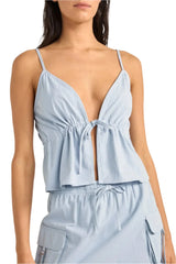 RHYTHM Women's Dolly Ruffle Top Dusty Blue Women's Tank Tops and Halter Tops Rhythm 
