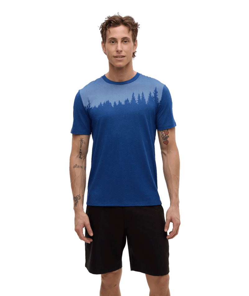 TENTREE Juniper T-Shirt Nightfall Heather/White Men's Short Sleeve T-Shirts Tentree 