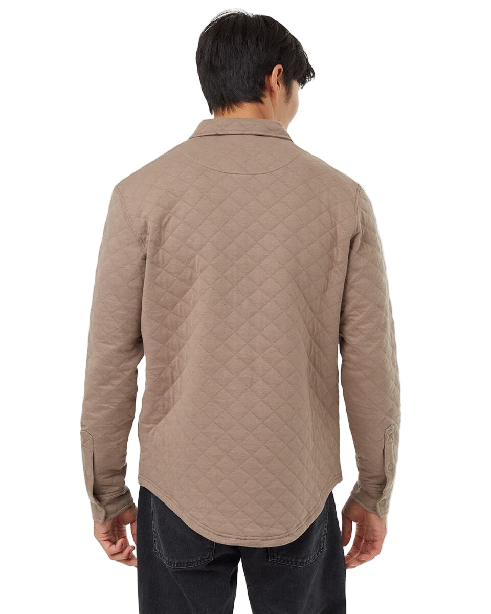 TENTREE Colville Quilted Shacket Fossil Men's Street Jackets Tentree 
