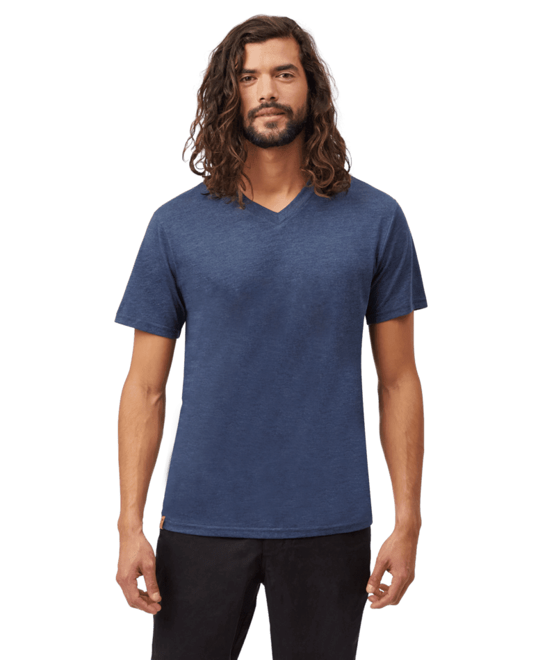 TENTREE TreeBlend V-Neck T-Shirt Dress Blue Men's Short Sleeve T-Shirts Tentree 