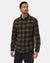 TENTREE Kapok Flannel Colville Button Up Shirt Meteorite Black/Olive Night Green Men's Long Sleeve Button Up Shirts Tentree 