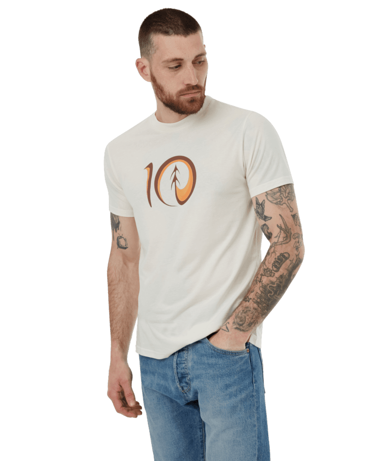 TENTREE Artist Series T-Shirt Cloud White/Amber Glow Men's Short Sleeve T-Shirts Tentree 