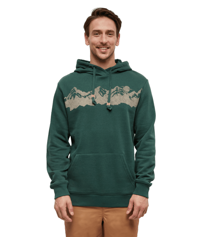 TENTREE Mountain Range Pullover Hoodie Forest Pine/Birchwood Men's Pullover Hoodies Tentree 