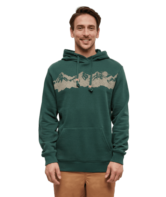 TENTREE Mountain Range Pullover Hoodie Forest Pine/Birchwood Men's Pullover Hoodies Tentree 