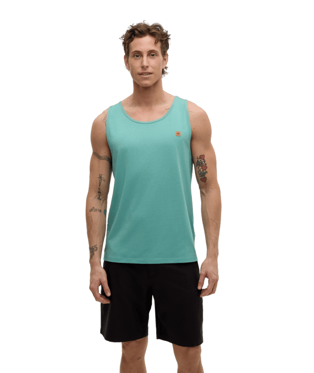TENTREE Pender Tank Turquoise Sky Heather Men's Tank Tops Tentree 