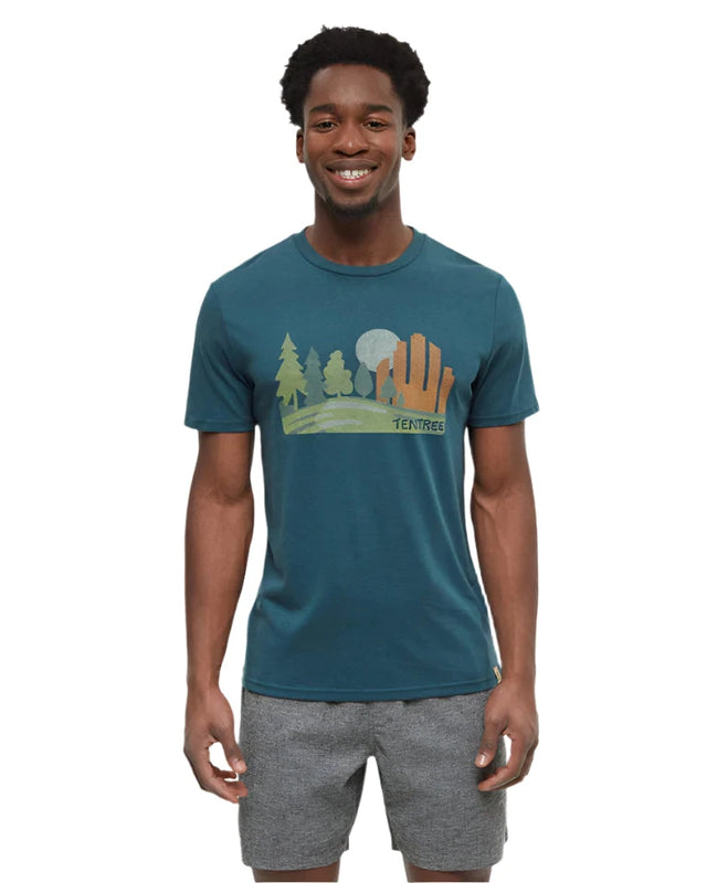 TENTREE Urban Skyline T-Shirt Jasper/Leaf Green Men's Short Sleeve T-Shirts Tentree 