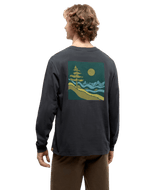 TENTREE Emerald Edge Long Sleeve T-Shirt Graphite/Bistro Green Men's Long Sleeve T-Shirts Tentree 