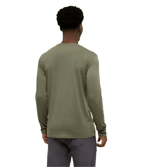 TENTREE Baker Long Sleeve T-Shirt Deep Olive Heather Men's Long Sleeve T-Shirts Tentree 