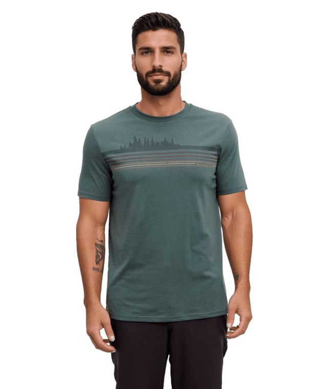 TENTREE Retro Treeline T-Shirt Pine Green/Meteorite Black Men's Short Sleeve T-Shirts Tentree 