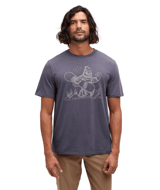 TENTREE Sasquatch Sends It T-Shirt Shadow/Paloma Grey Men's Short Sleeve T-Shirts Tentree 