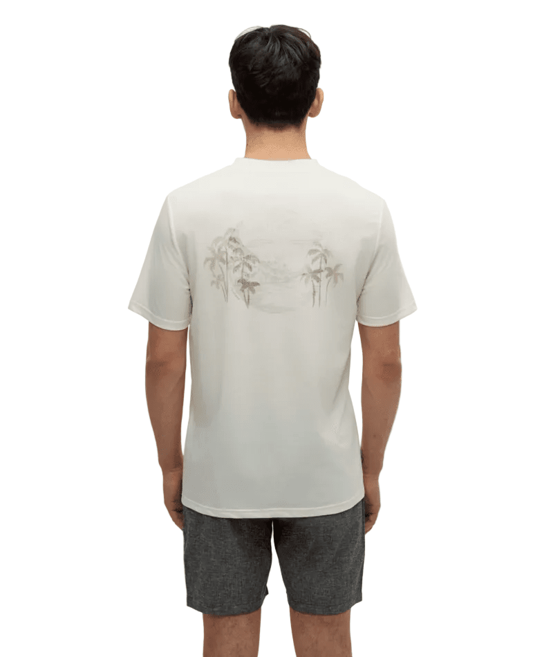 TENTREE Haiti Palm Overlay T-Shirt Undyed/Sand Stone Men's Short Sleeve T-Shirts Tentree 